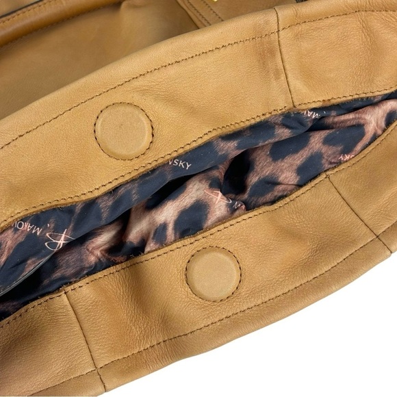 B. MAKOWSKY EDEN CAMEL TAN PEBBLED LEATHER SLOUCHY OVERSIZED SHOPPER TOTE BAG - Picture 13 of 15